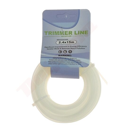 Trimmera aukla 2.4mmx15 m, kvadrāta